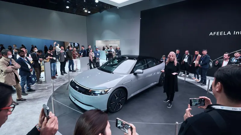 Press and visitors at the AFEELA 1, CES 2025