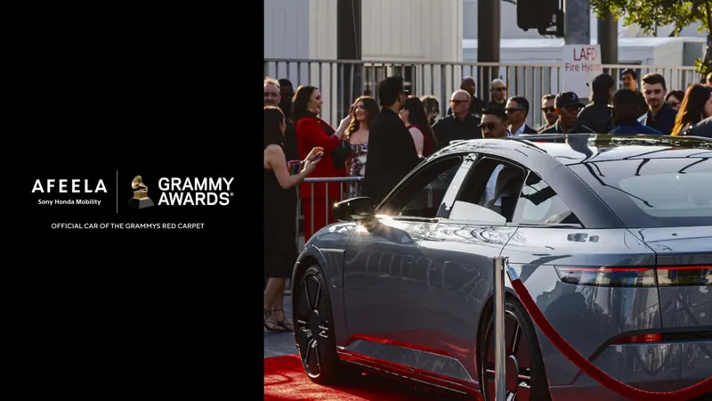 AFEELA 1, official car of the GRAMMY Awards red carpet, February 2025